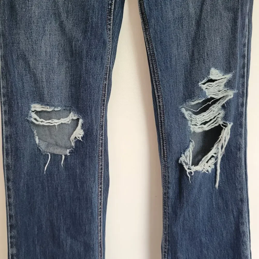 KanCan Dixon Ultra High Rise 90's Boyfriend Jeans Ripped Distressed Women 7/27